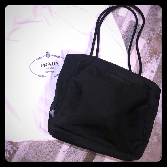 prada black nylon tote